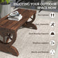 Rustic Wood Wheel Outdoor Garden Bench for 2-Person with a Unique Wheel Design on the Legs & Strong Build, Brown