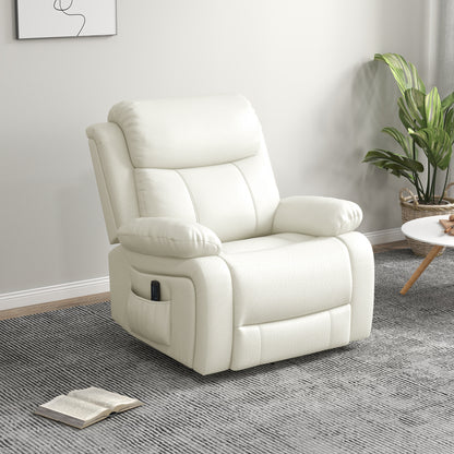 PU Leather Swivel Massage Recliner with Remote