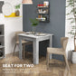 Square Dining Table, Modern Dining Room Table with Faux Cement Effect, Space Saving Small Kitchen Table, Cement Grey
