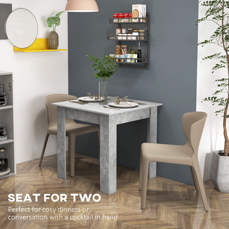 Square Dining Table with Faux Cement Top - Cement Grey