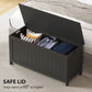 Storage Trunk with 2 Safety Hinges, Modern Entryway Bench with Side Handles, Storage Chest for Living Room, Black
