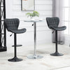 Bar Stools Set of 2, Adjustable Height Swivel Bar Chairs, PU Leather Upholstered Kitchen Counter Stools with Wide Seat, Back and Footrest, Black
