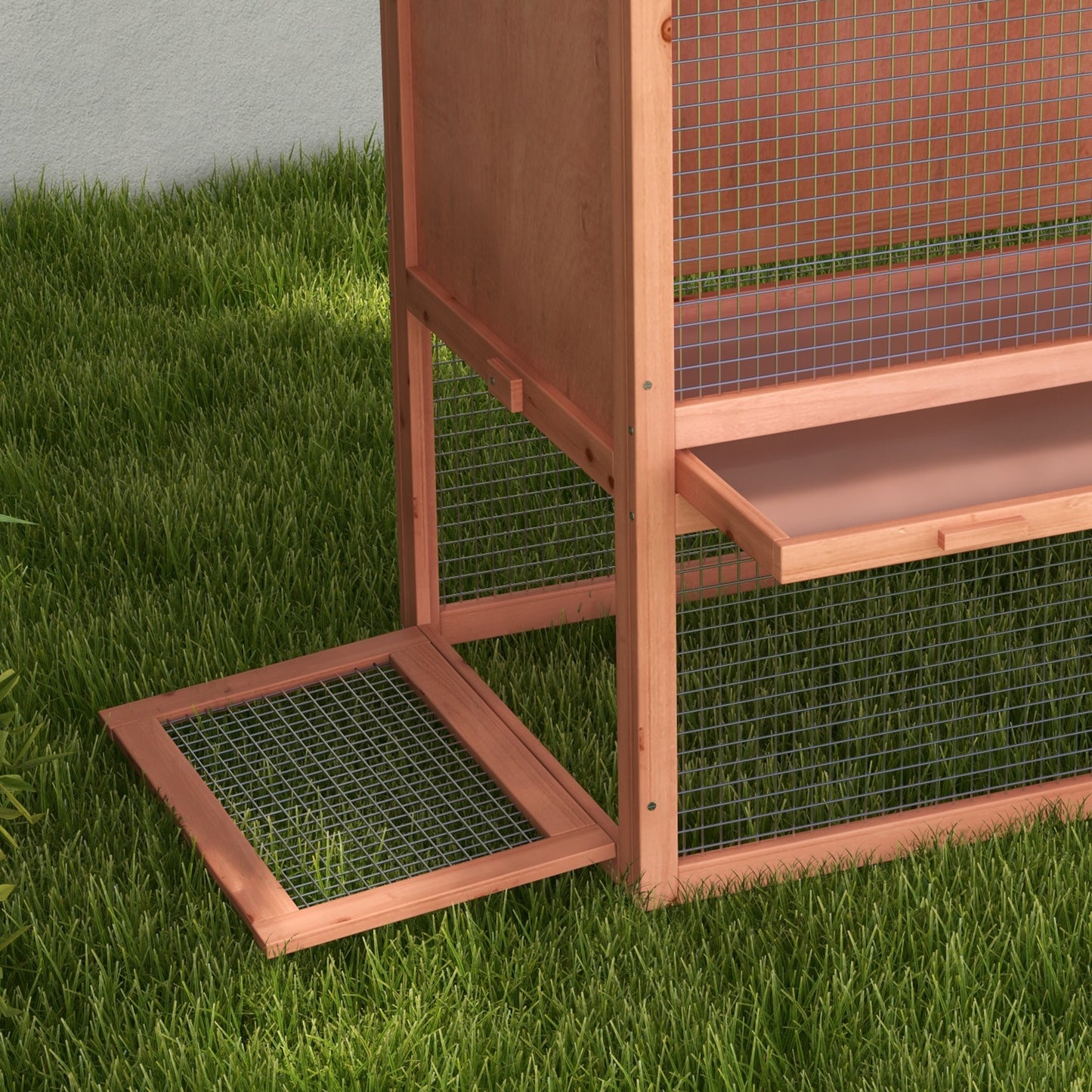 2 Tier Rabbit Hutch Outdoor Bunny House Guinea Pig Cage with Removable Tray, Ramp, Asphalt Roof