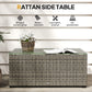 Wicker Outdoor Coffee Table, PE Wicker Rectangular Patio Table with Tempered Glass Top for Garden, Balcony, Dark Grey