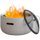 18" Grey Round Wood-Burning Fire Pit with Spark Screen