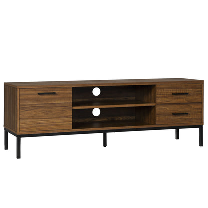 50" TV Stand with Door and Drawers - Dark Walnut