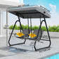 Patio Swing Chair w/Adjustable Canopy Outdoor Porch Swing w/Dual Independent Seats 2-Seat Grey