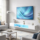 TV Stand with RGB LED Lights, Entertainment Center with Open Shelves for 75 Inch TV, White