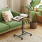 Height Adjustable Standing Desk, Pneumatic Sit Stand Desk with Wheels and Headphone Hook, Rustic Brown