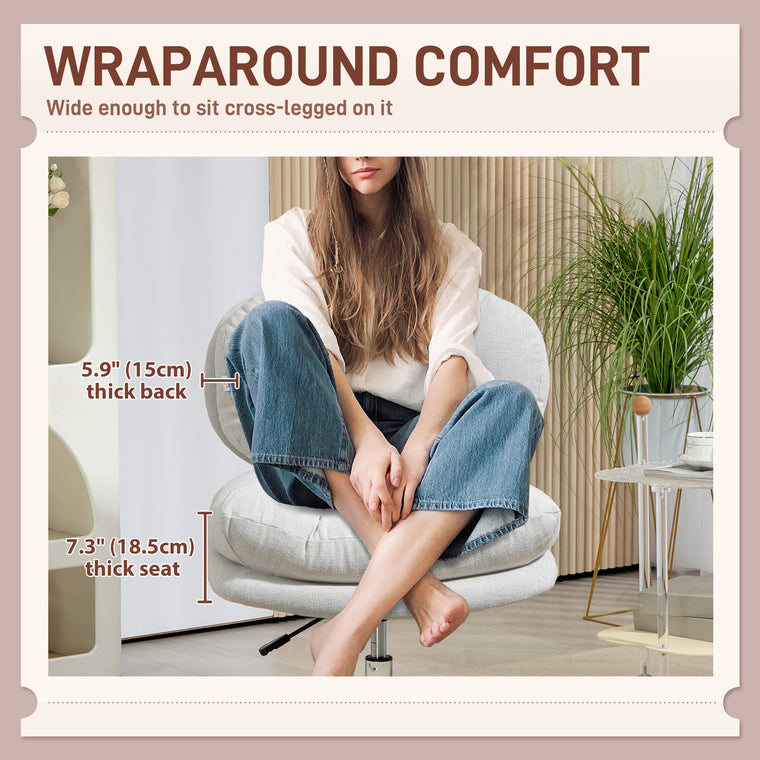 Armless Office Chair with Adjustable Height
