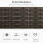 2-In-1 Outdoor PE Rattan Storage Bench, 29 Gallon Patio Wicker Furniture, Basket Box with Handles and Cushion Dark Grey