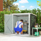 5x3 Metal Garden Storage Shed with Double Door, Durable Metal Shed for Garden, Patio, Lawn, Black