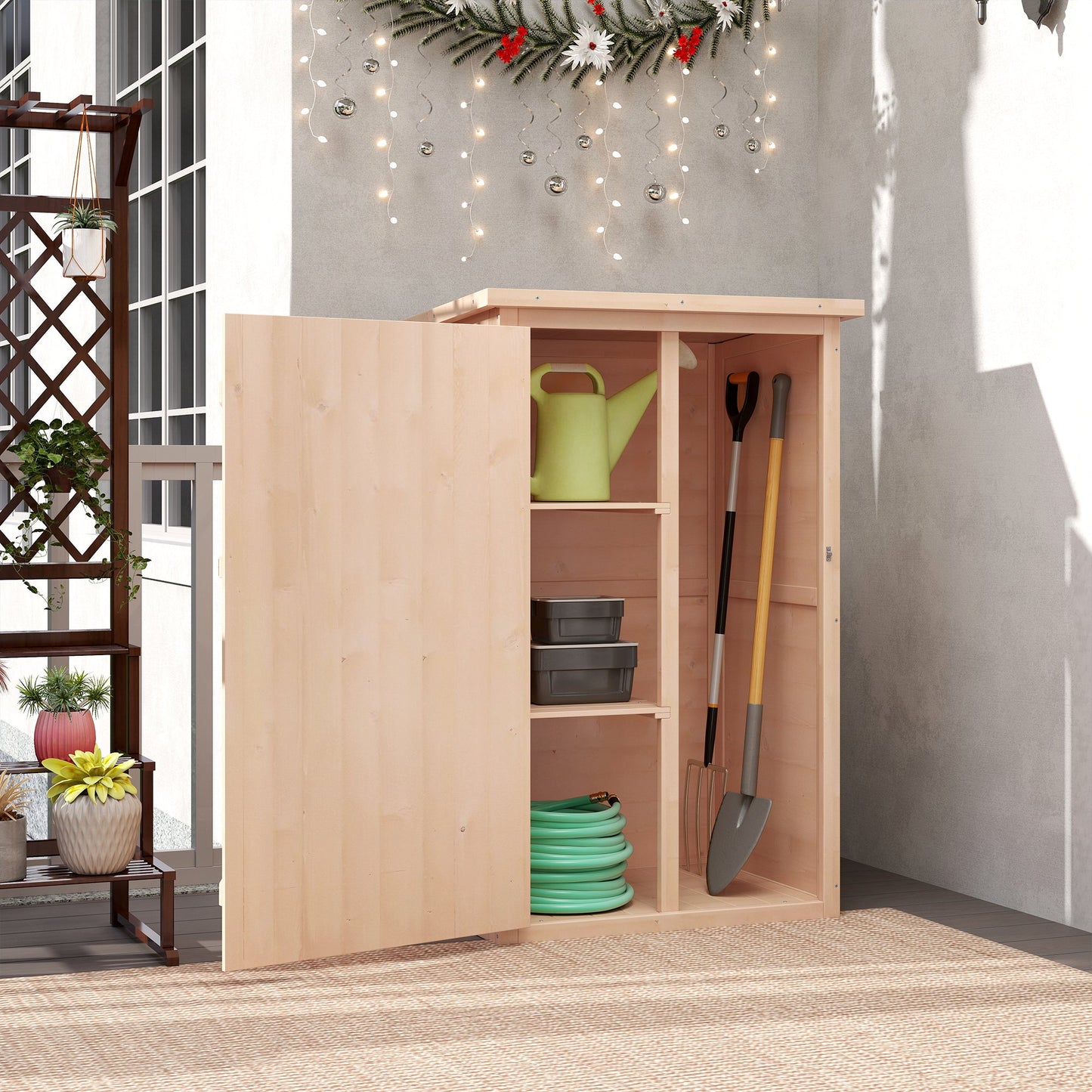 29.9" x 21.7" x 45.3" Storage Cabinet with Asphalt Roof
