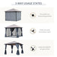 9.8' x 9.8' Garden Aluminium Gazebo Hardtop Roof Canopy Marquee Party Tent Patio Outdoor Shelter with Mesh Curtains & Side Walls, Grey