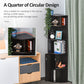 5-Tier Corner Bookcase, Storage Bookshelf, Freestanding Display Shelves with Open Compartments and Cabinet for Home Office, Living Room, Study, Black