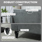 Vintage Loveseat, Upholstered Love Seat Furniture, Fabric 2 Seater Sofa with Rolled Arms, Rubber Wood Legs, Grey