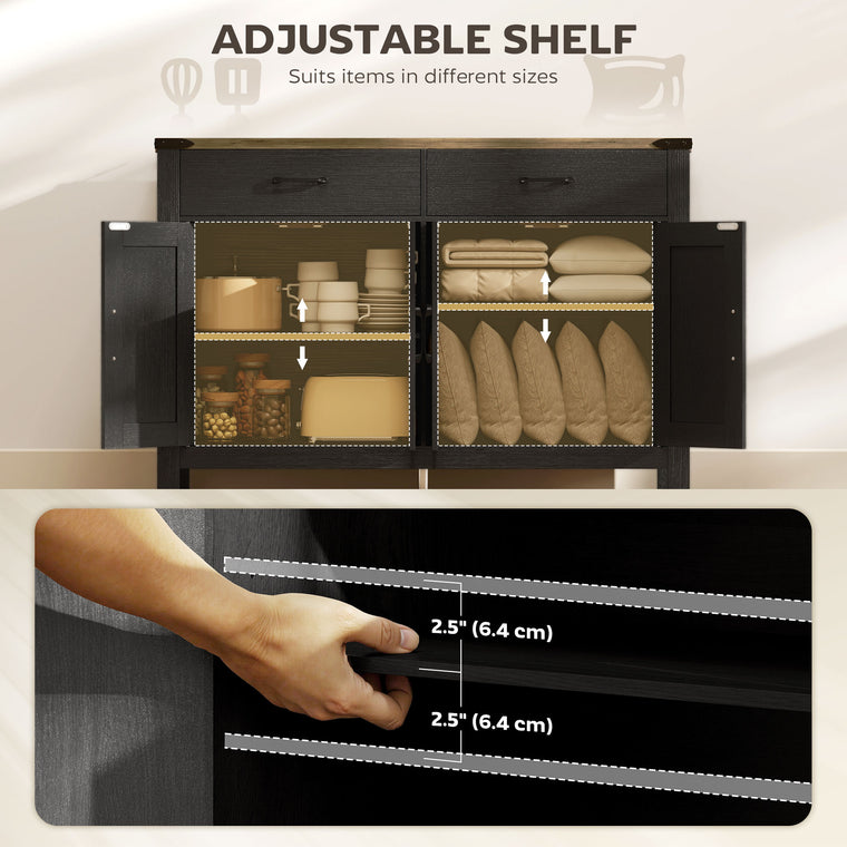 Farmhouse Sideboard Buffet Cabinet with 2 Drawers