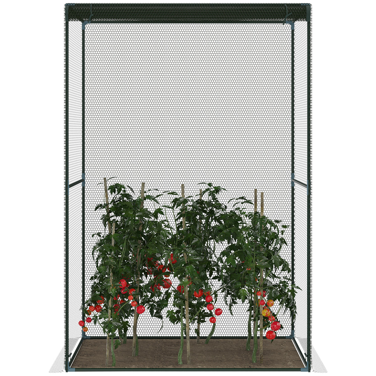4' x 4' Walk-in Greenhouse, Garden Planting Warm House With Roll-Up Zipper Door for Seedlings Herbs Flowers, Dark Green