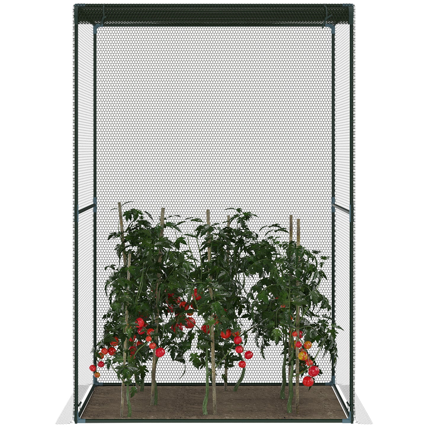 4' x 4' Walk-in Greenhouse, Garden Planting Warm House With Roll-Up Zipper Door for Seedlings Herbs Flowers, Dark Green