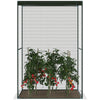 4' x 4' Walk-in Greenhouse, Garden Planting Warm House With Roll-Up Zipper Door for Seedlings Herbs Flowers, Dark Green