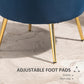 Modern Accent Chair, Velvet-Touch Fabric Leisure Club Chair with Gold Metal Legs for Bedroom, Blue