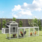 117" Extra Large Chicken Coop with Asphalt Roof, Wooden Hen House with Slide-out Tray, Quail Hutch with Nesting Box, Grey
