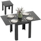 55" Extendable Dining Table for 4-6, Kitchen Table with Steel Slides and Felt Pads for Small Spaces, Black