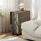 Foldable Dining Table, Rolling Kitchen Table with Storage Drawers and Cabinet, Drop Leaf Table on Wheels, Grey