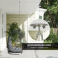 Hanging Egg Chair, Foldable Rattan Garden Swing Chair with Installation Kit, Thickened Cushion and Headrest, Dark Grey
