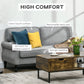 Stylish Midback Double Sofa with Sponge Padding, 2 Seater Sofa Couch, with Rubber Wood Leg, Grey