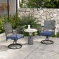 Patio Swivel Chairs with Cushion, Outdoor Swivel Rocker with Curved Armrests, Red