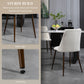Upholstered Dining Chairs Set of 4, Velvet Accent Chair with Back and Wood-grain Steel Leg for Kitchen, Cream White