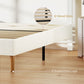 King Size Bed Frame with Adjustable Headboard Upholstered Platform Bed Frame with Wood Slat Support Noise Free White