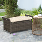 2-In-1 Outdoor PE Rattan Storage Bench, 29 Gallon Patio Wicker Furniture, Basket Box with Handles and Cushion Dark Grey