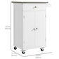 Kitchen Cart, Small Kitchen Island, Stainless Steel Top Utility Trolley on Wheels with Storage Drawer for Dining Room, Kitchen (White)