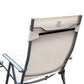 Outdoor Folding Chaise Lounge Chair Steel Portable Recliner with 7 Adjustable Backrest Positions, Red