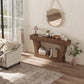 63 Inch Vintage Console Table, Narrow Entryway Table with Open Shelf for Living Room, Dark Brown