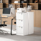 Lockable Filing Cabinet with 3 Fluted Drawers, File Cabinet with Adjustable Hanging Rails for A4 Letter Files, White