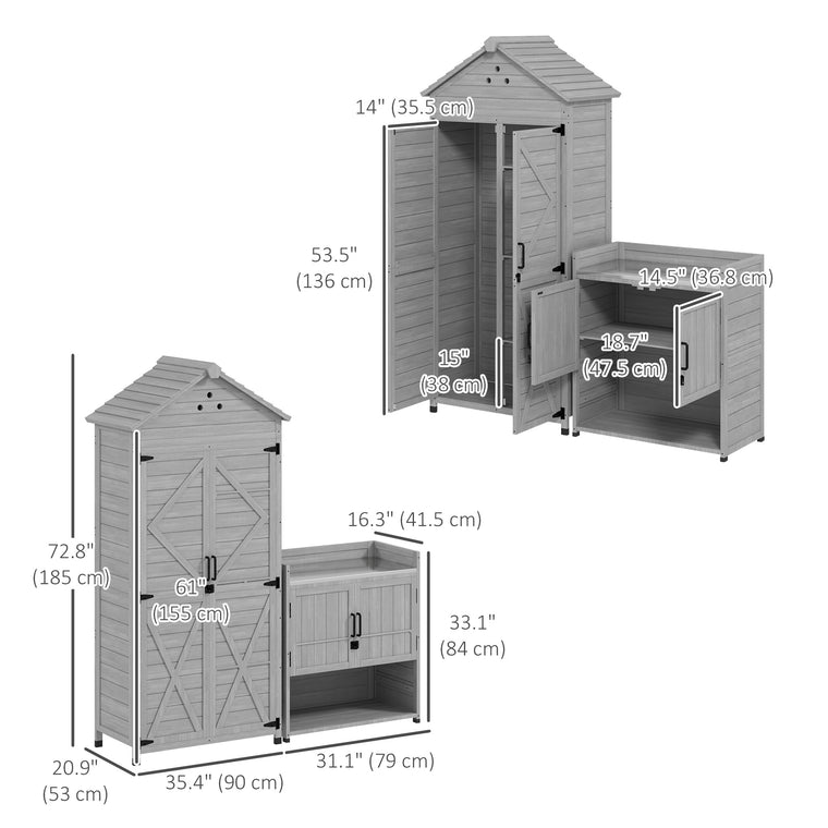 Wood Storage Cabinet with Shelves and Vents