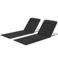 2 Pieces Beach Lounge Chair, Outdoor Folding Chaise Lounge Set w/ Pillow for Sunbath, Snap, Beige