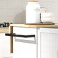Rolling Kitchen Cart on Wheels with Drop Leaf, Kitchen Island with 3 Drawers, Solid Wood Top and Towel Rack, White