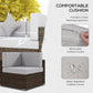 9 Pieces Wicker Patio Furniture Set with Cushion, Light Grey