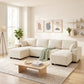 Modular U Shaped Couch, Sectional Sofa with Double Chaises and Spring Cushions, Beige