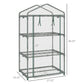 3 Tier Mini Greenhouse, Portable Outdoor Flower Stand with Shelf Clips, Indoor Greenhouse with Plastic Cover and Steel Frame, Transparent, 27" x 19" x 49"
