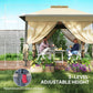 11' x 11' Pop Up Gazebo, Double Roof Foldable Height Adjustable Canopy Tent with Mesh Sidewalls, Carrying Bag, Beige