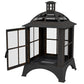 Wood-Burning Fire Pit, Chimney Style Firepit with Poker, 28" x 28", Black