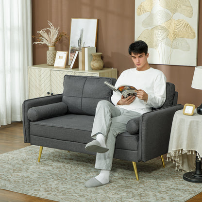 56" 2-Seater Loveseat Sofa with Pillows - Dark Grey