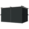 10' x 13' Pergola with Retractable Canopy and Curtains, UPF30+ Sun Shade Shelter for Grill, Garden, Backyard, Deck
