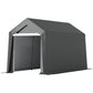 Outdoor Storage Shed Portable Garage with Roll-up Door for Motorcycle, Bike, Garden Tools, Beige