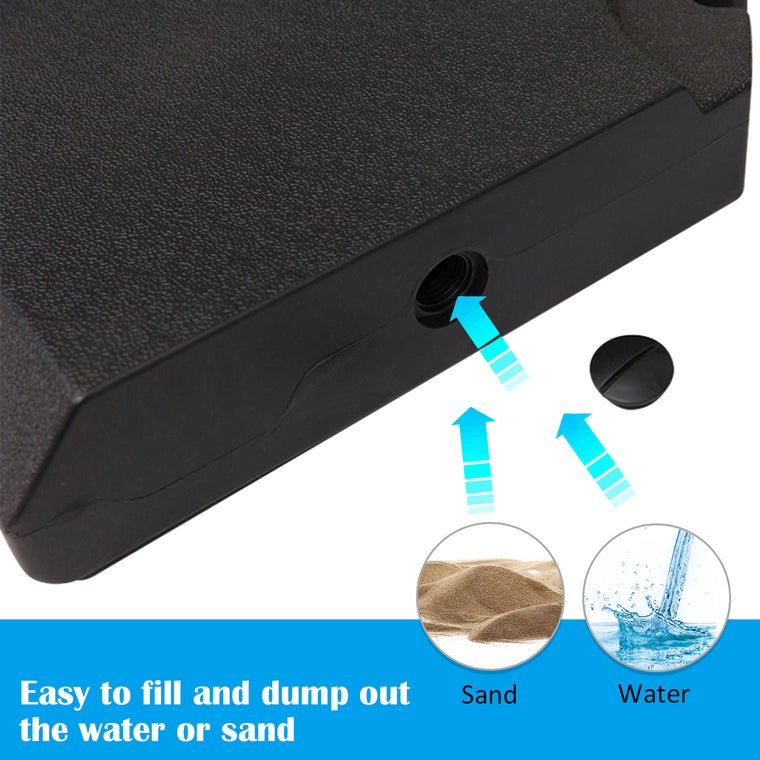 Black 4-Piece Cantilever Umbrella Base Stand, Sand or Water